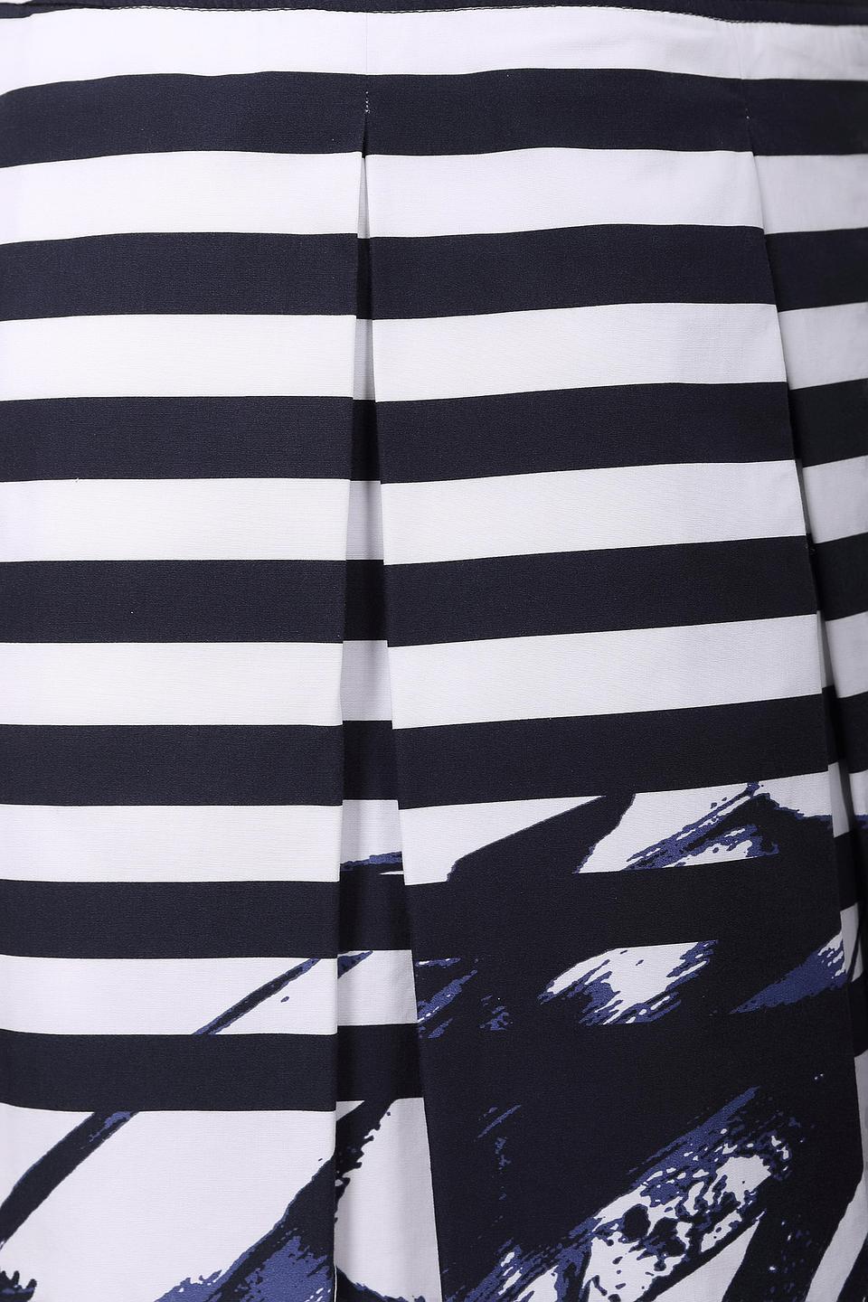 Юбка Gerry Weber бело-синяя с полоской и абстрактным принтом