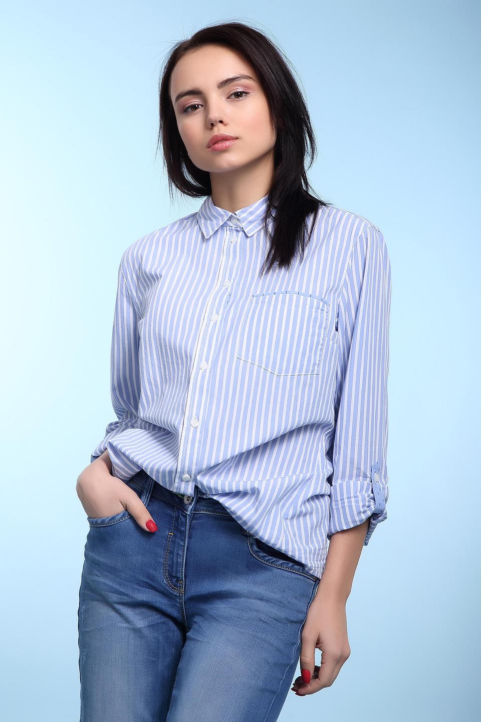 Рубашка s.Oliver в полоску голубую