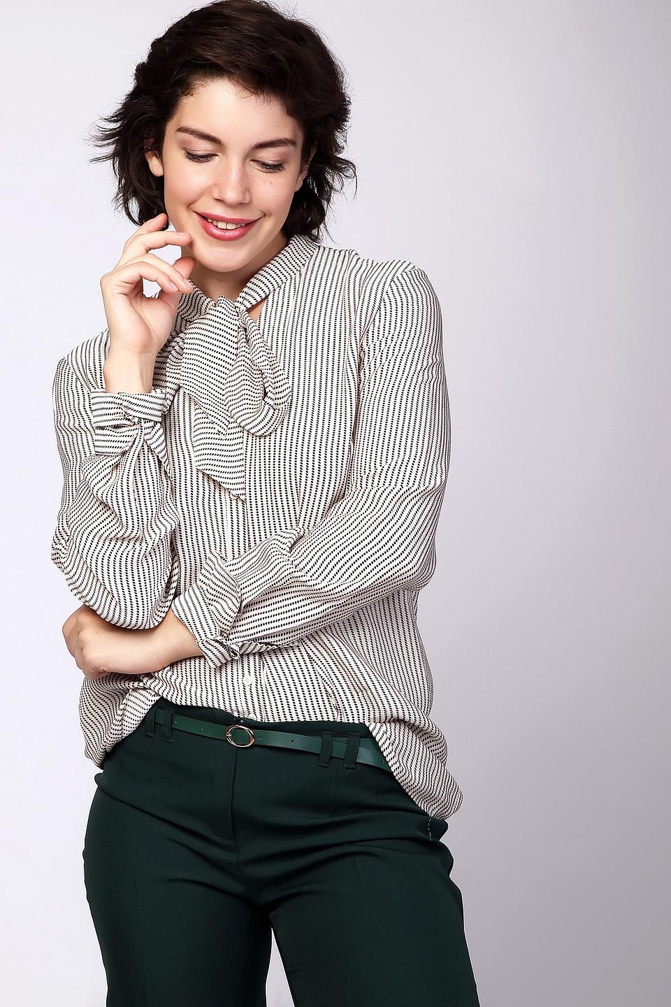 Блуза Oui в полоску с бантом