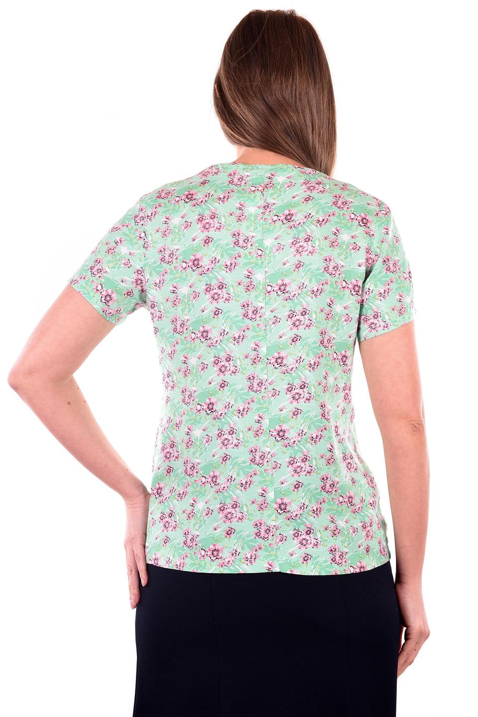 Блуза OLBE, мятная с цветочным принтом