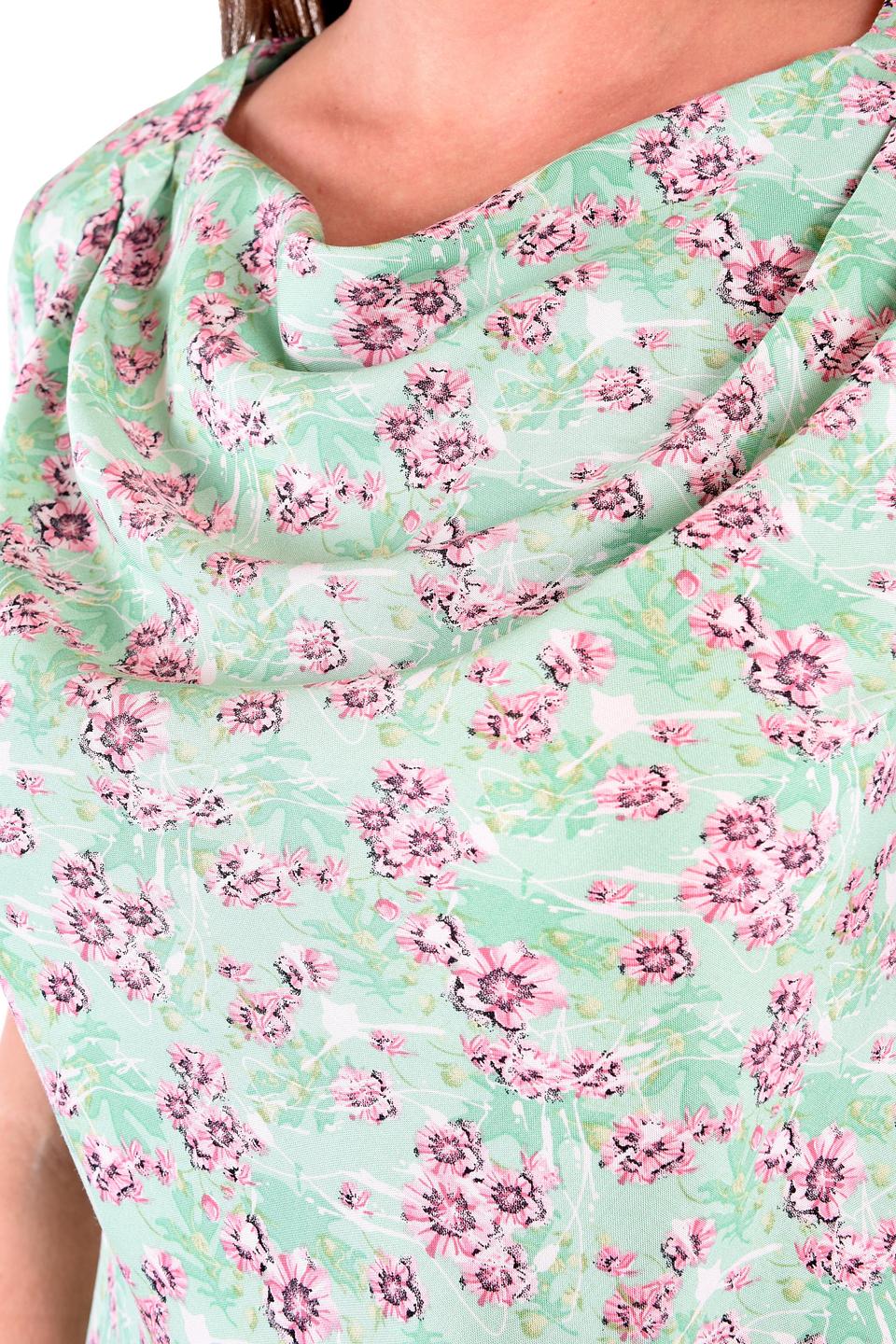 Блуза OLBE, мятная с цветочным принтом