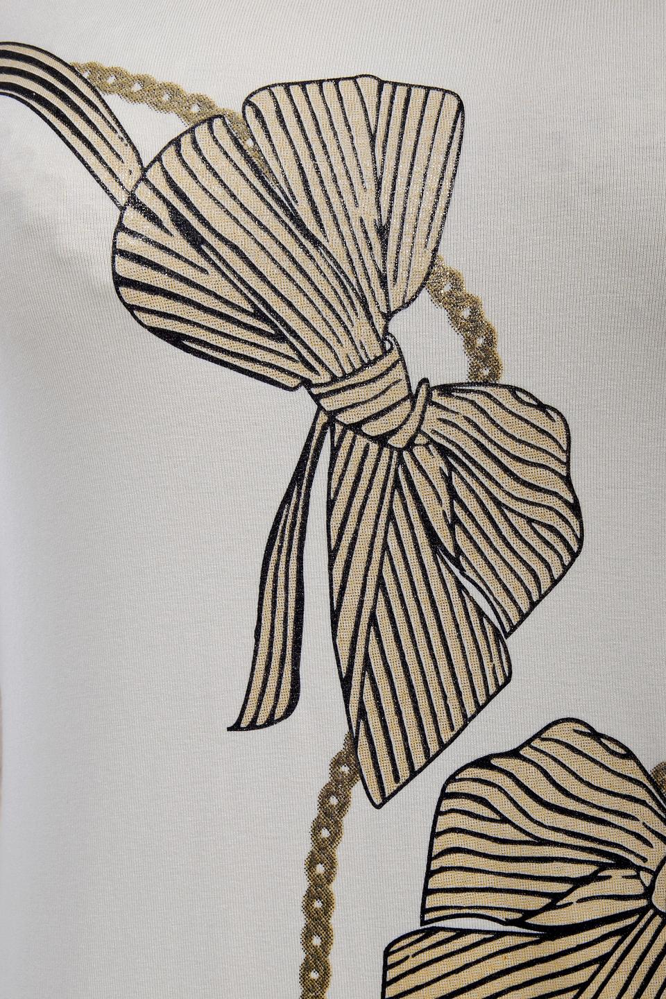 Блуза Eugen Klein бежевая с принтом в виде бантов