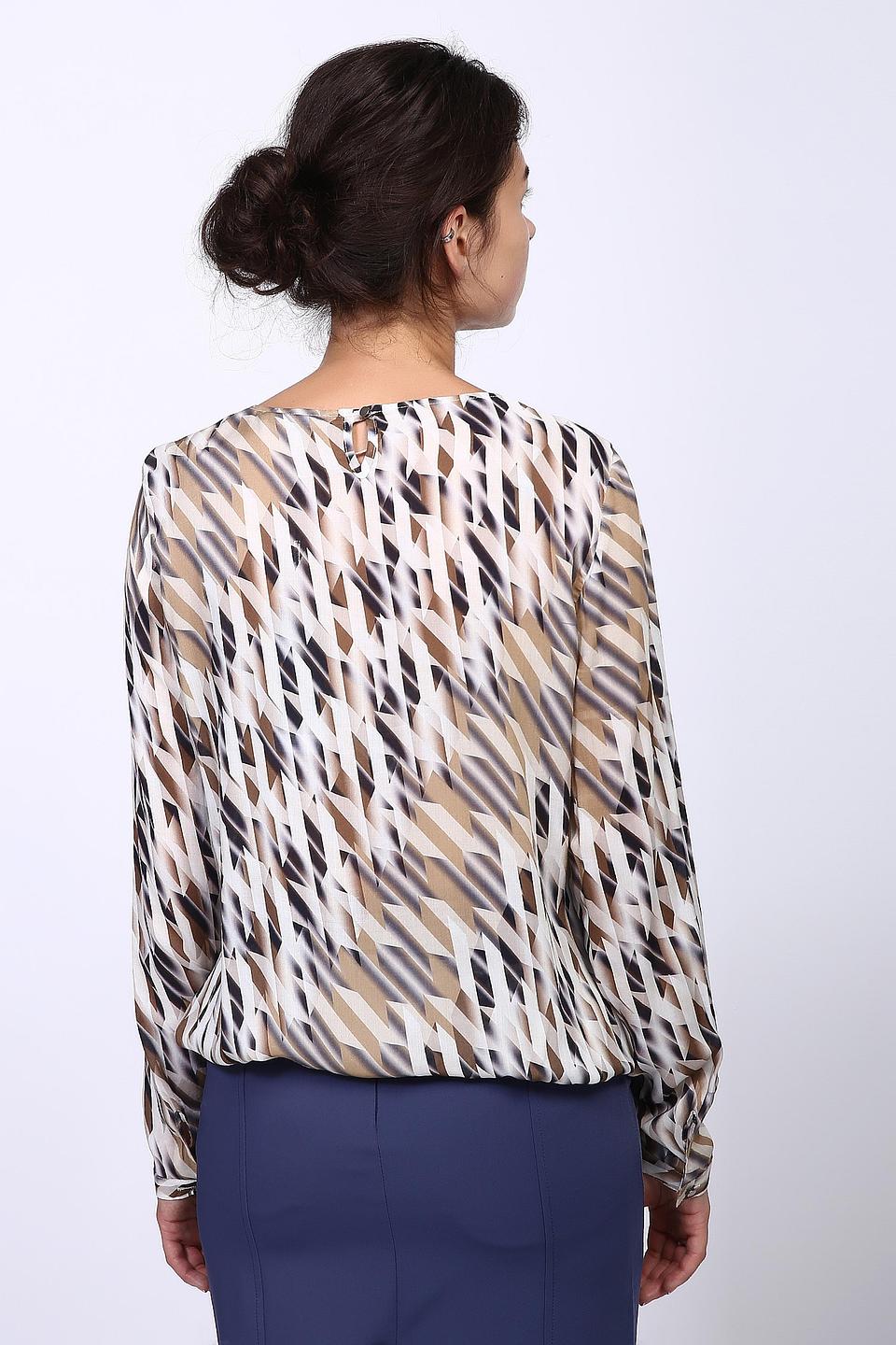 Блуза Erfo с геометрическим принтом, бежевая