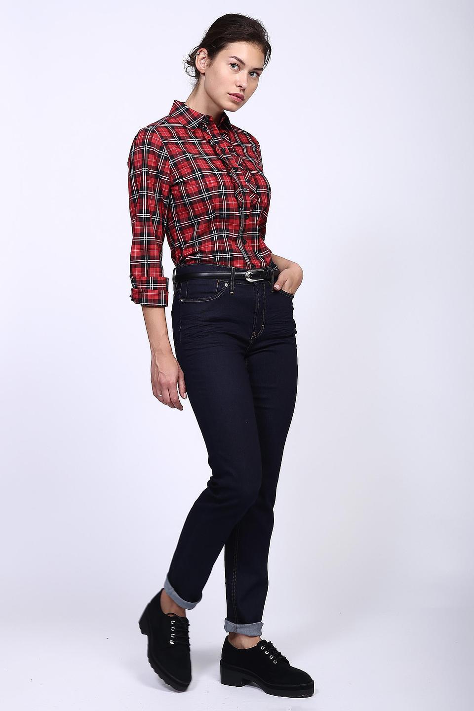 Блуза Pezzo в клетку с оборками