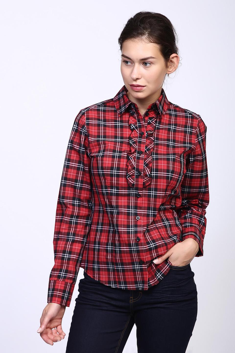 Блуза Pezzo в клетку с оборками