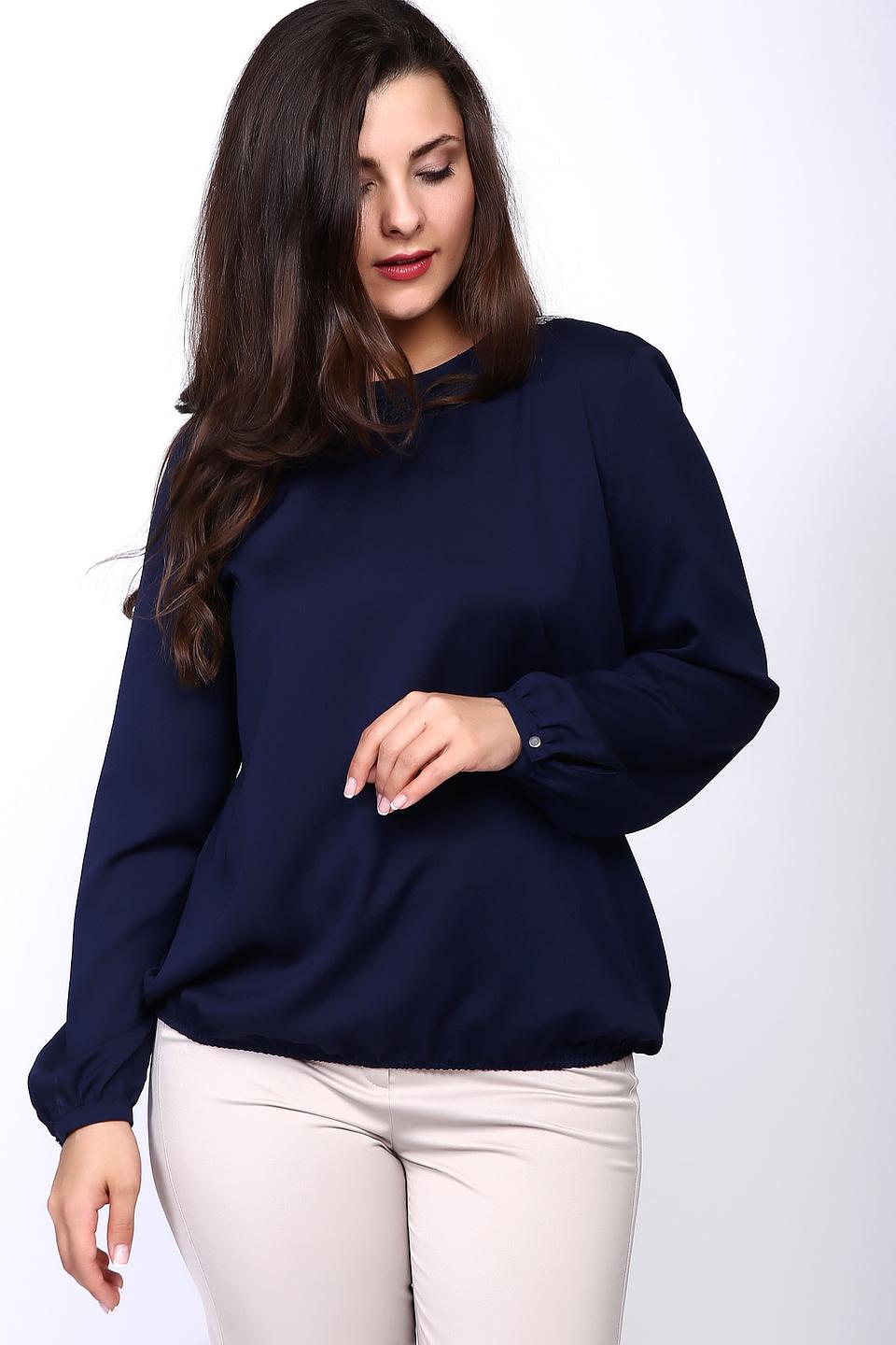 Блуза Erfo синяя с пайетками и длинным рукавом