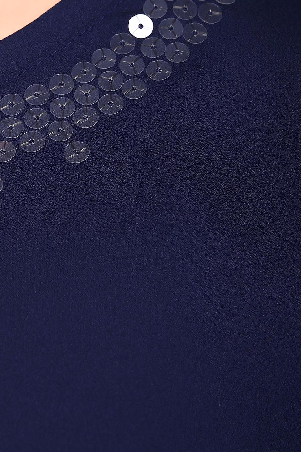 Блуза Erfo синяя с пайетками и длинным рукавом