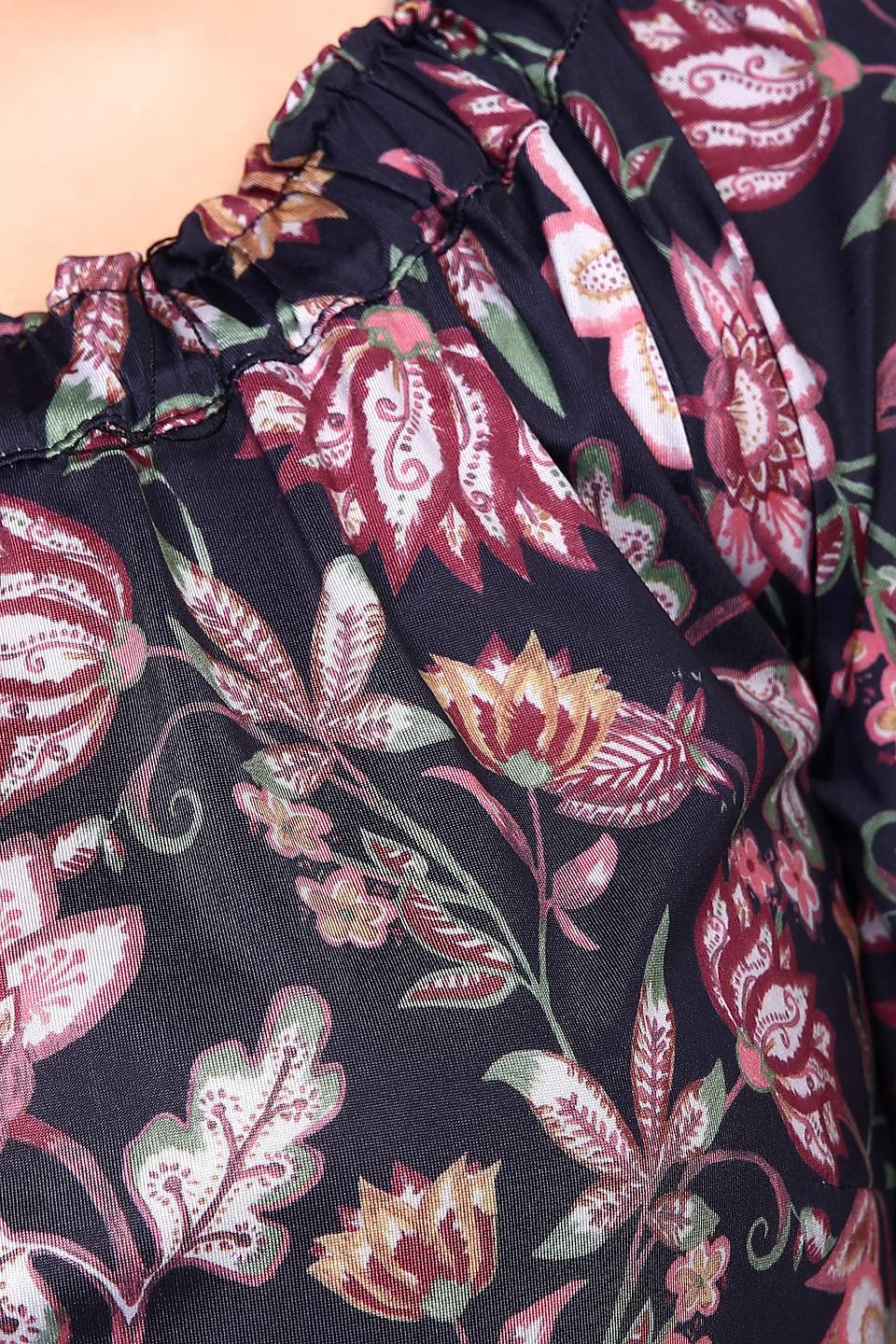 Блуза Betty Barclay тёмно-синяя с цветочным принтом