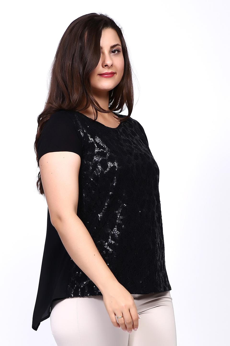 Блуза Oui с пайетками чёрная