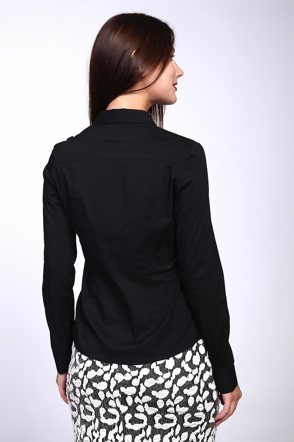 Блуза Just Valeri черная с длинным рукавом