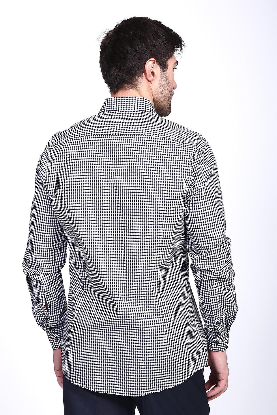 Рубашка Olymp в чёрно-белую клетку