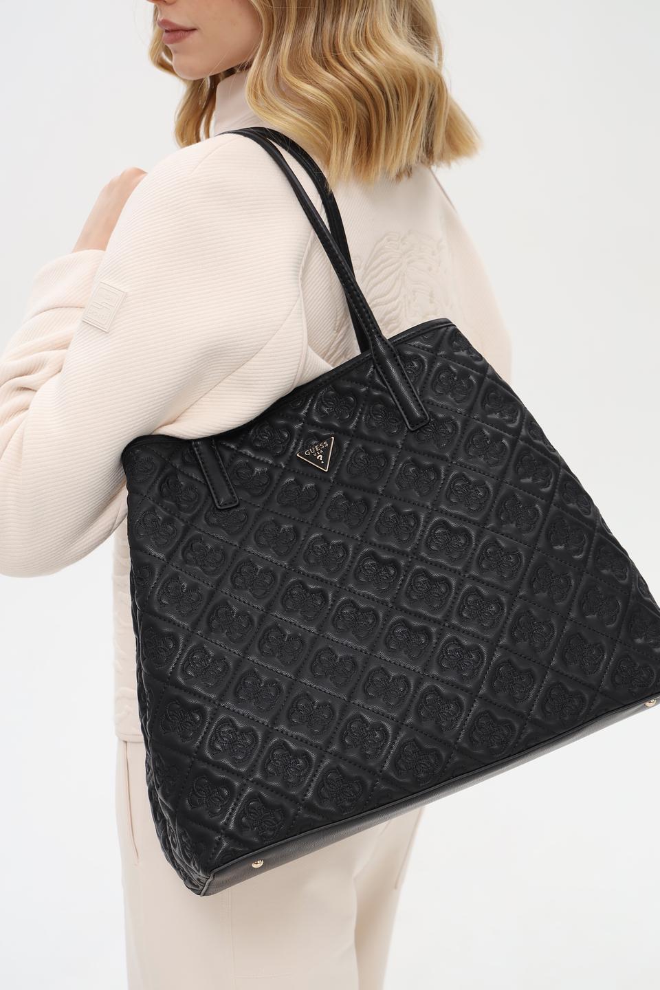 Сумка Guess жен. с тиснением чёрная