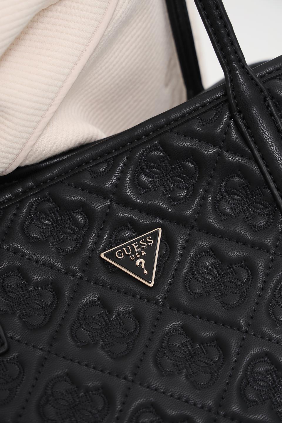 Сумка Guess жен. с тиснением чёрная