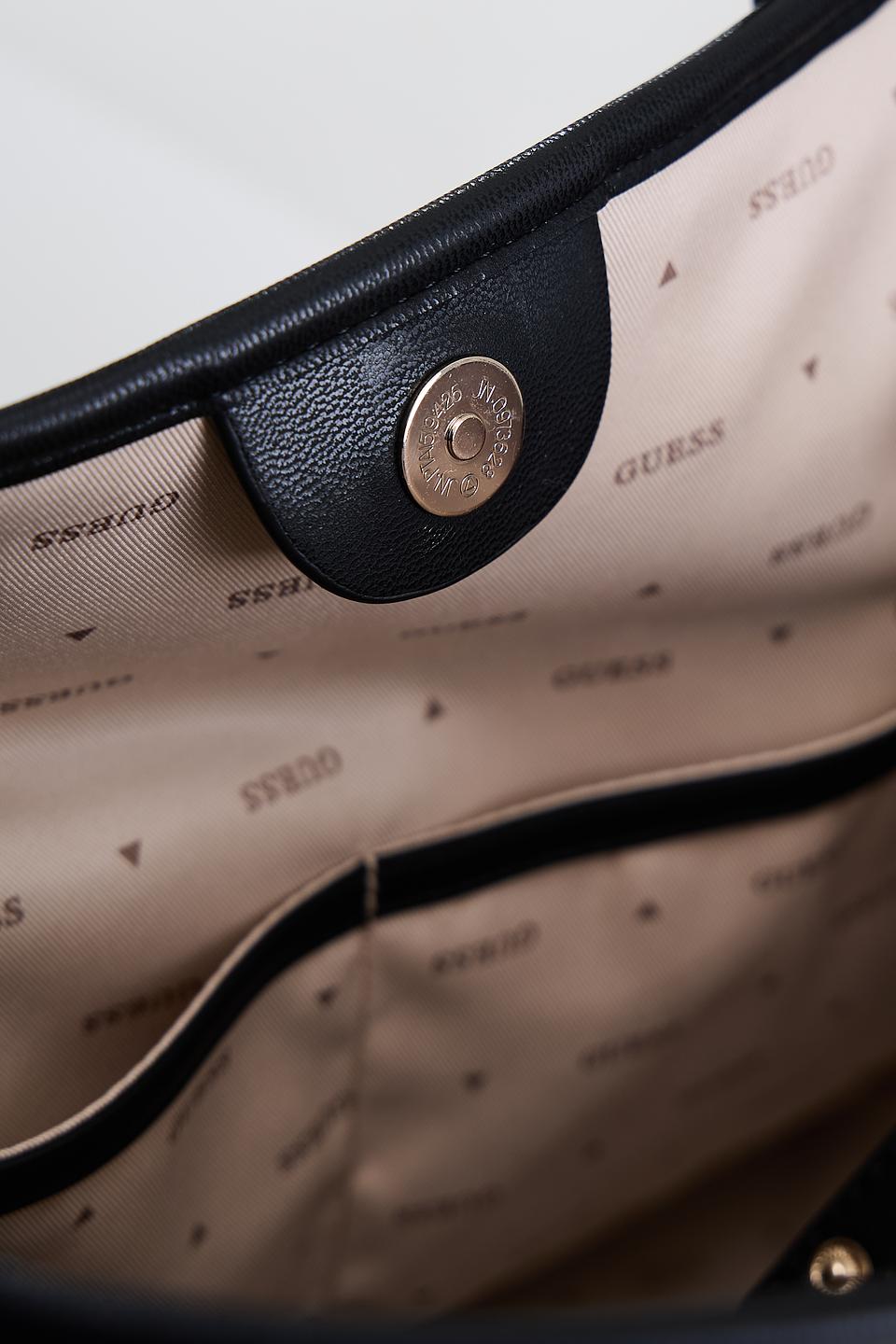 Сумка Guess жен. с тиснением чёрная