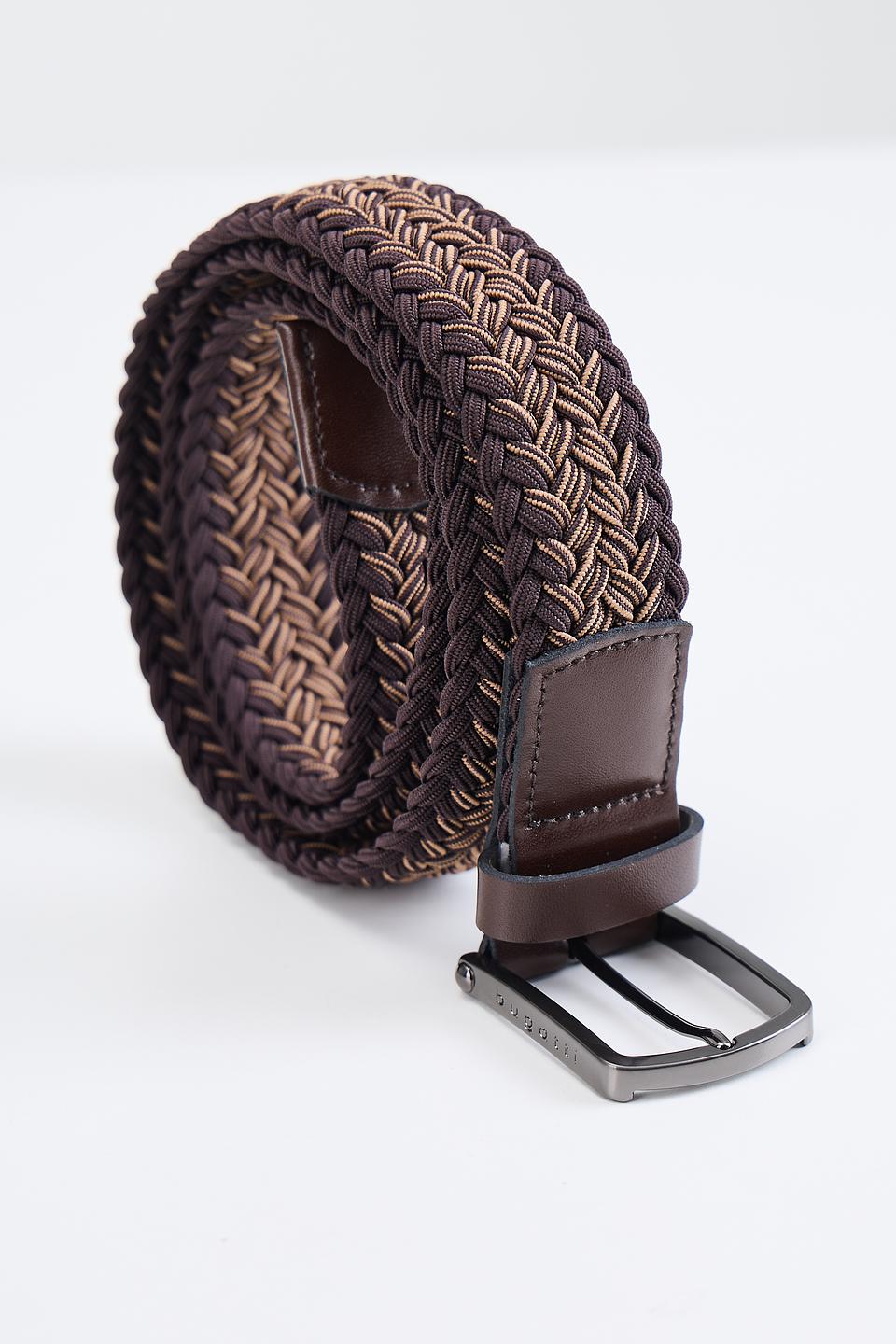 Ремень Bugatti ACC плетеный коричневый