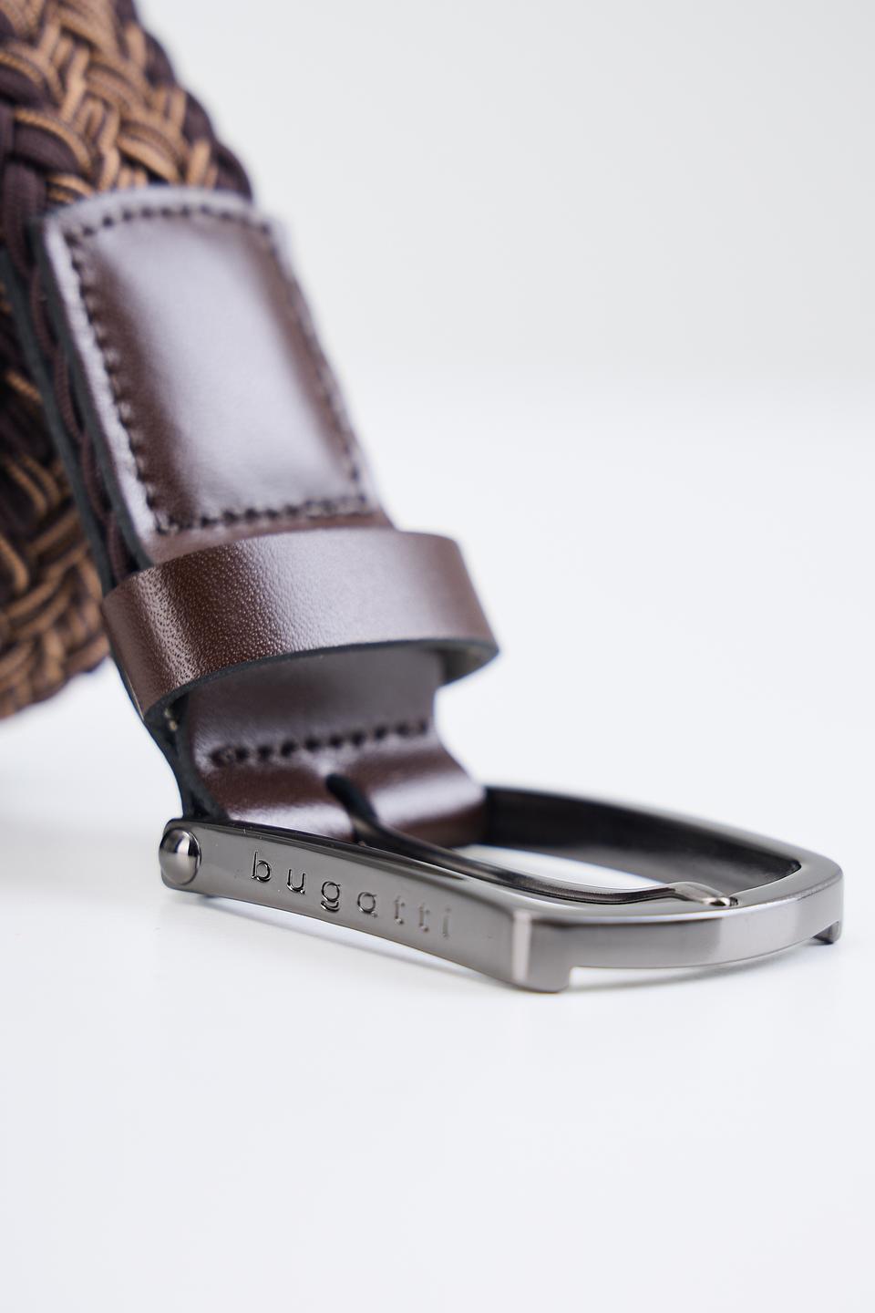 Ремень Bugatti ACC плетеный коричневый