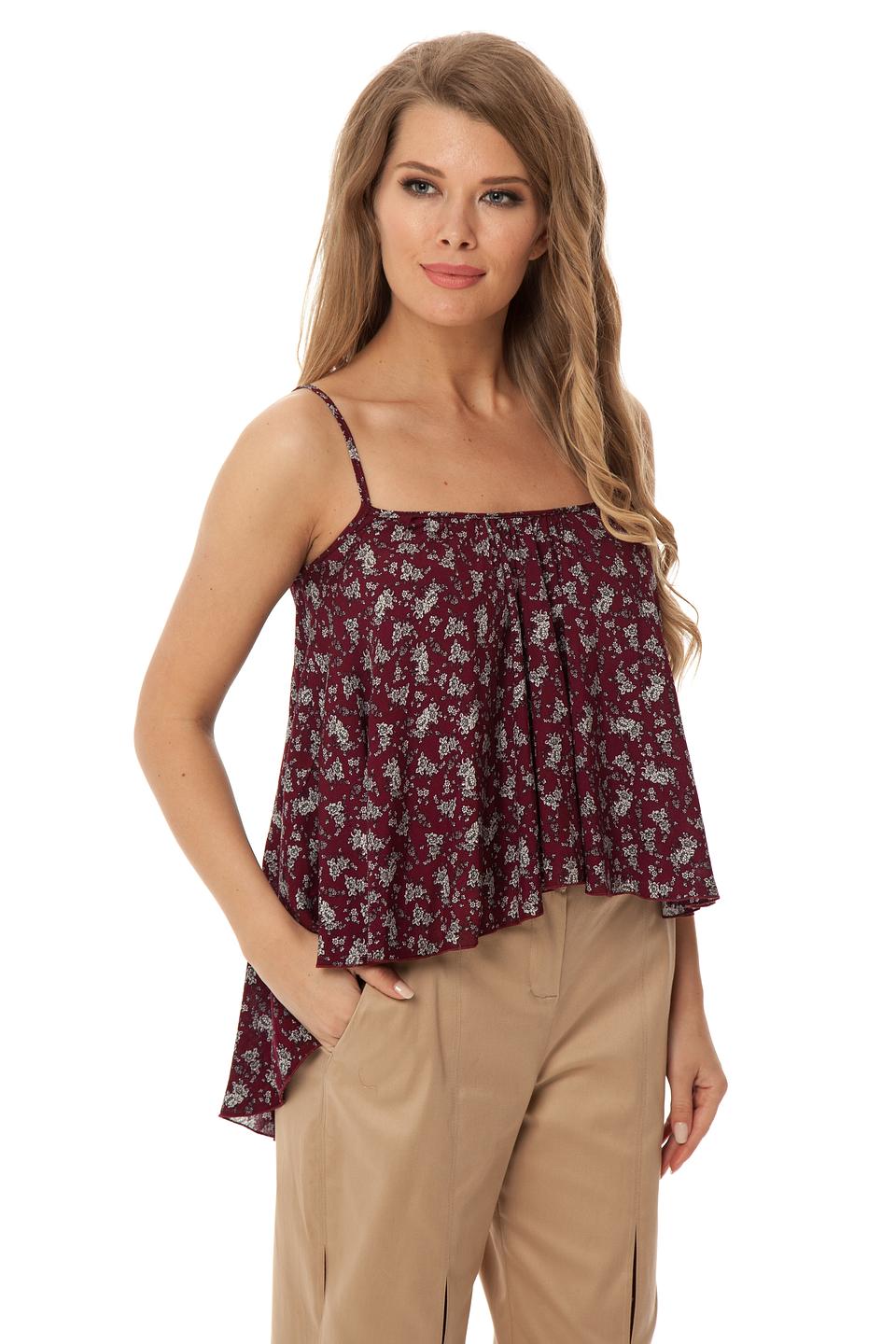 Блуза Gloss бордовая в цветочек