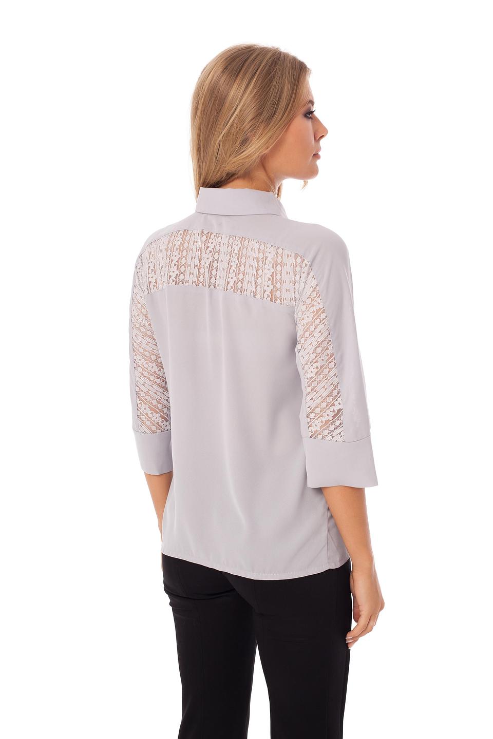 Блуза Gloss с кружевом светло-серая