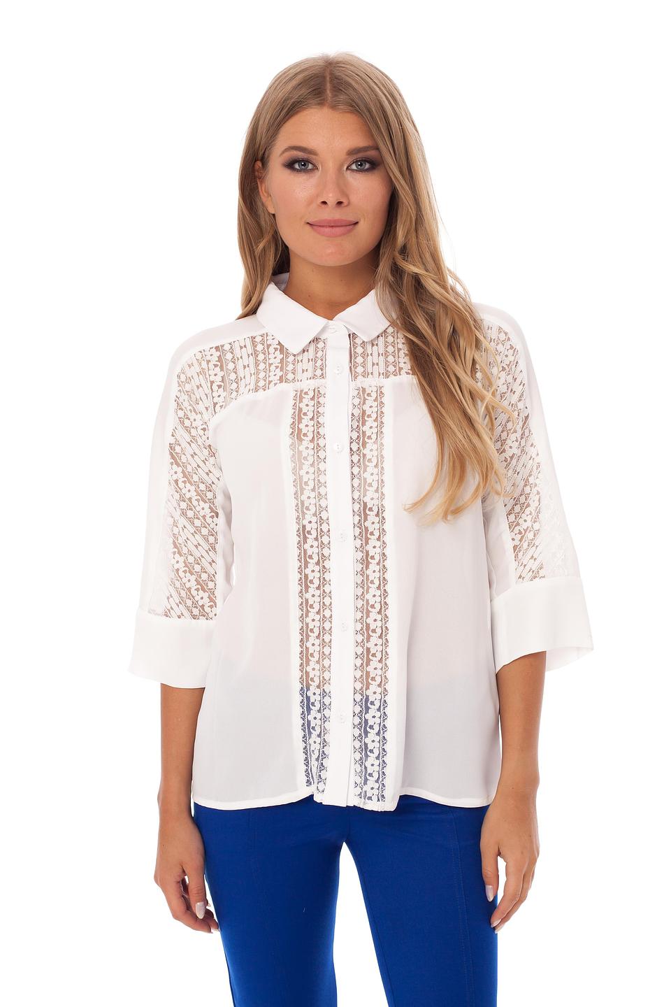 Блуза Gloss с кружевом белая