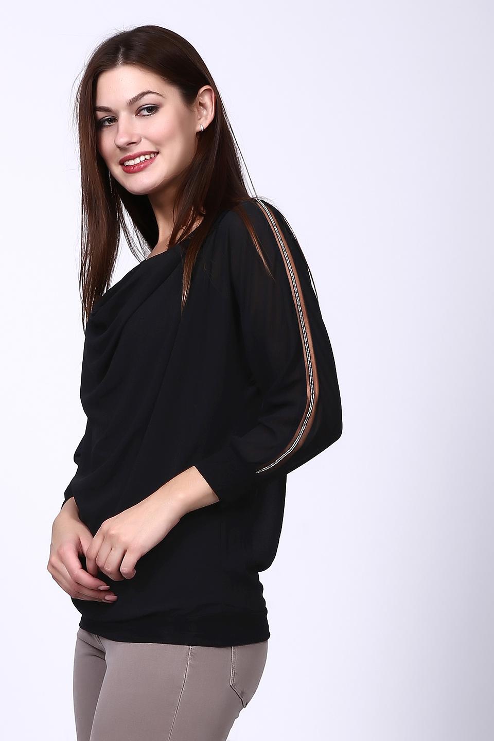 Блуза Pezzo чёрная с драпировкой