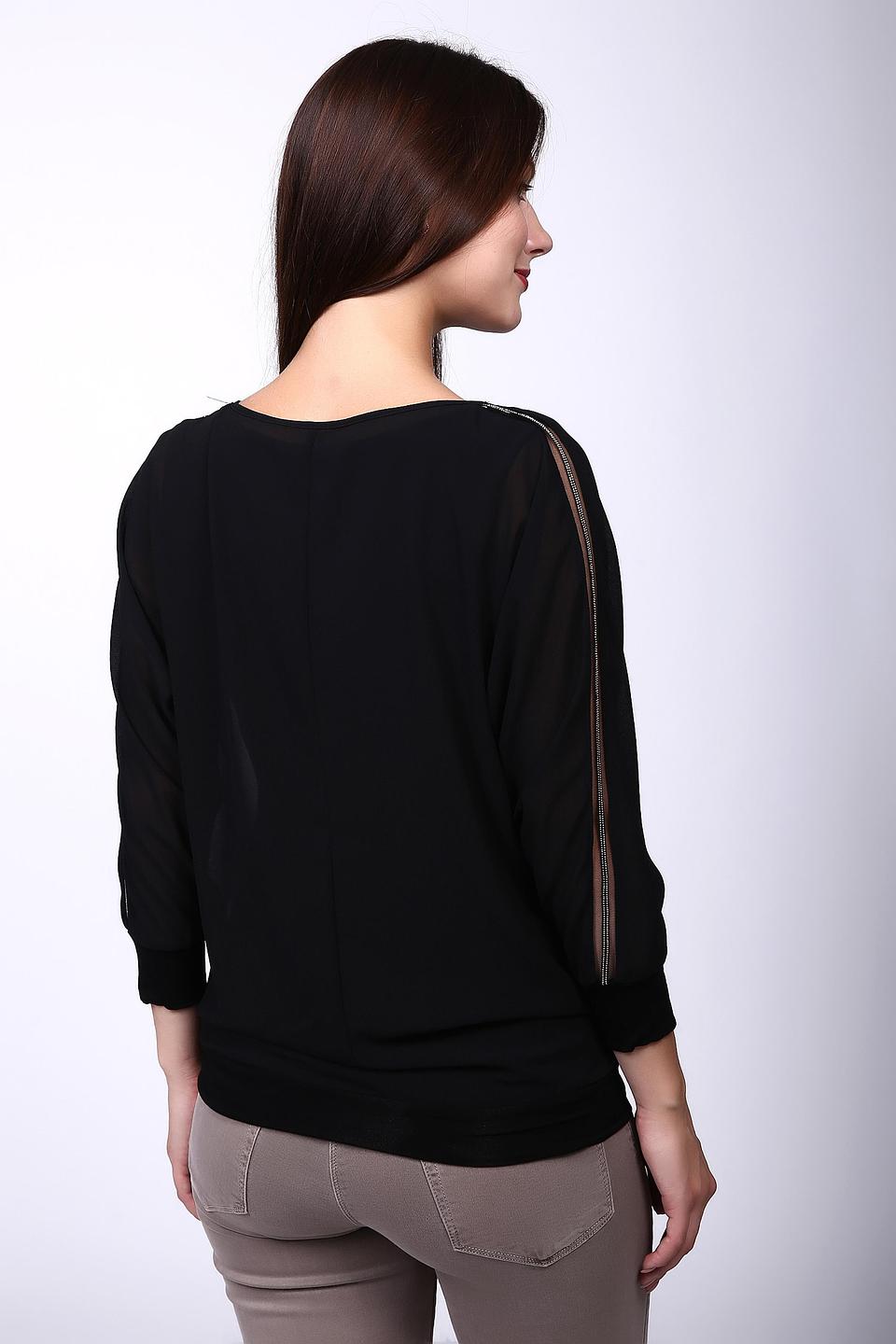 Блуза Pezzo чёрная с драпировкой