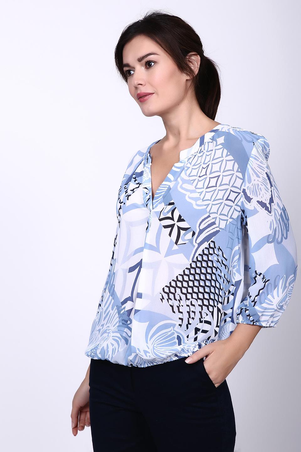Блуза Frank Walder с принтом голубой