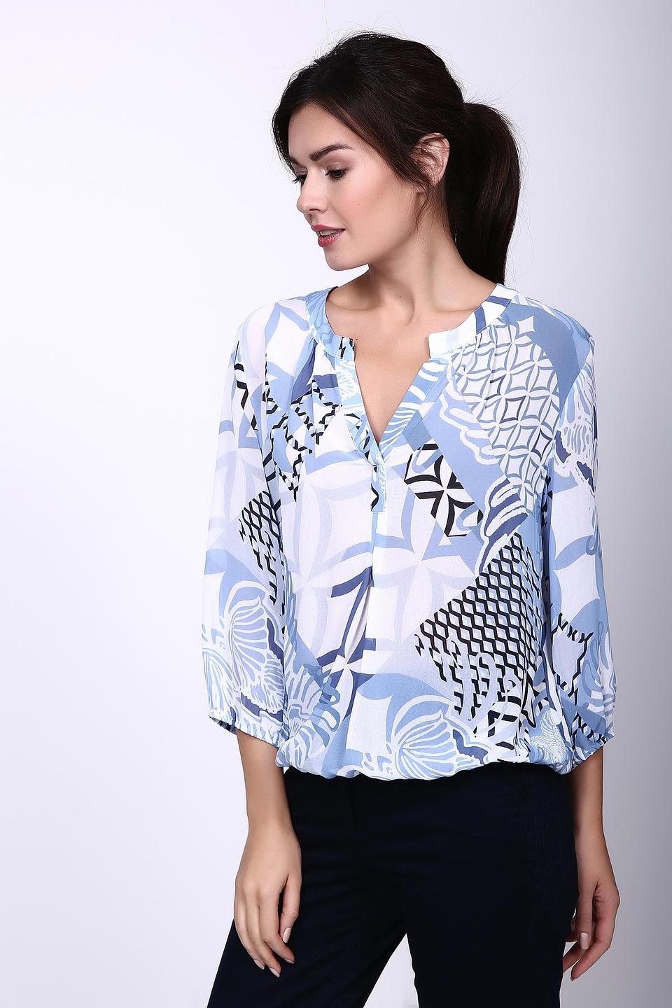 Блуза Frank Walder с принтом голубой