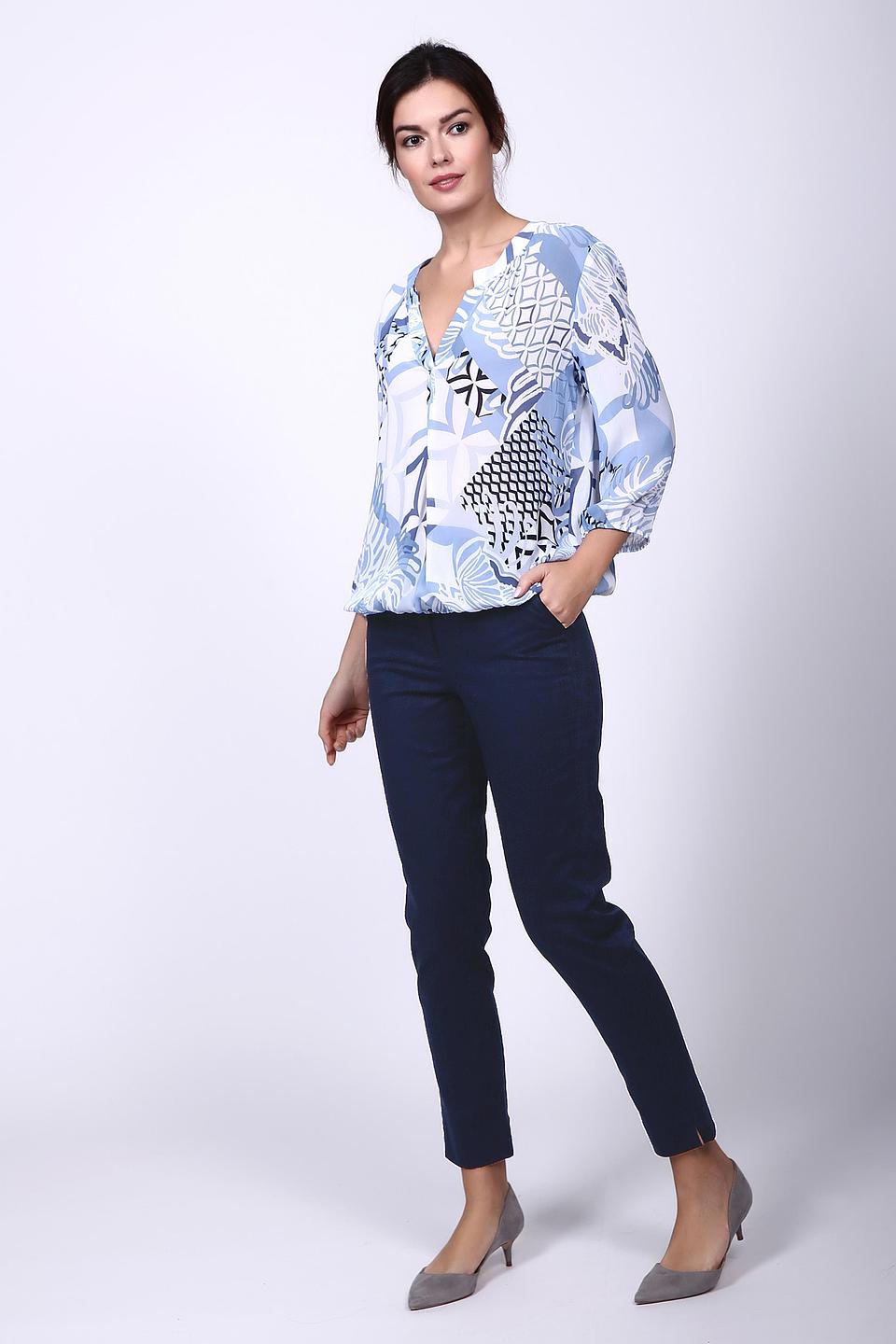 Блуза Frank Walder с принтом голубой