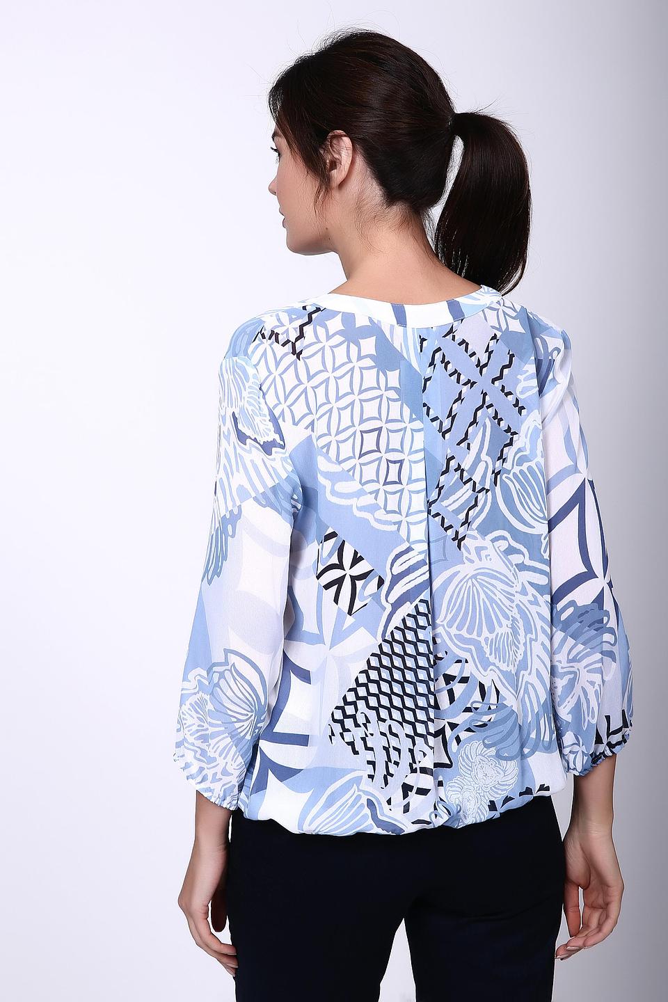Блуза Frank Walder с принтом голубой