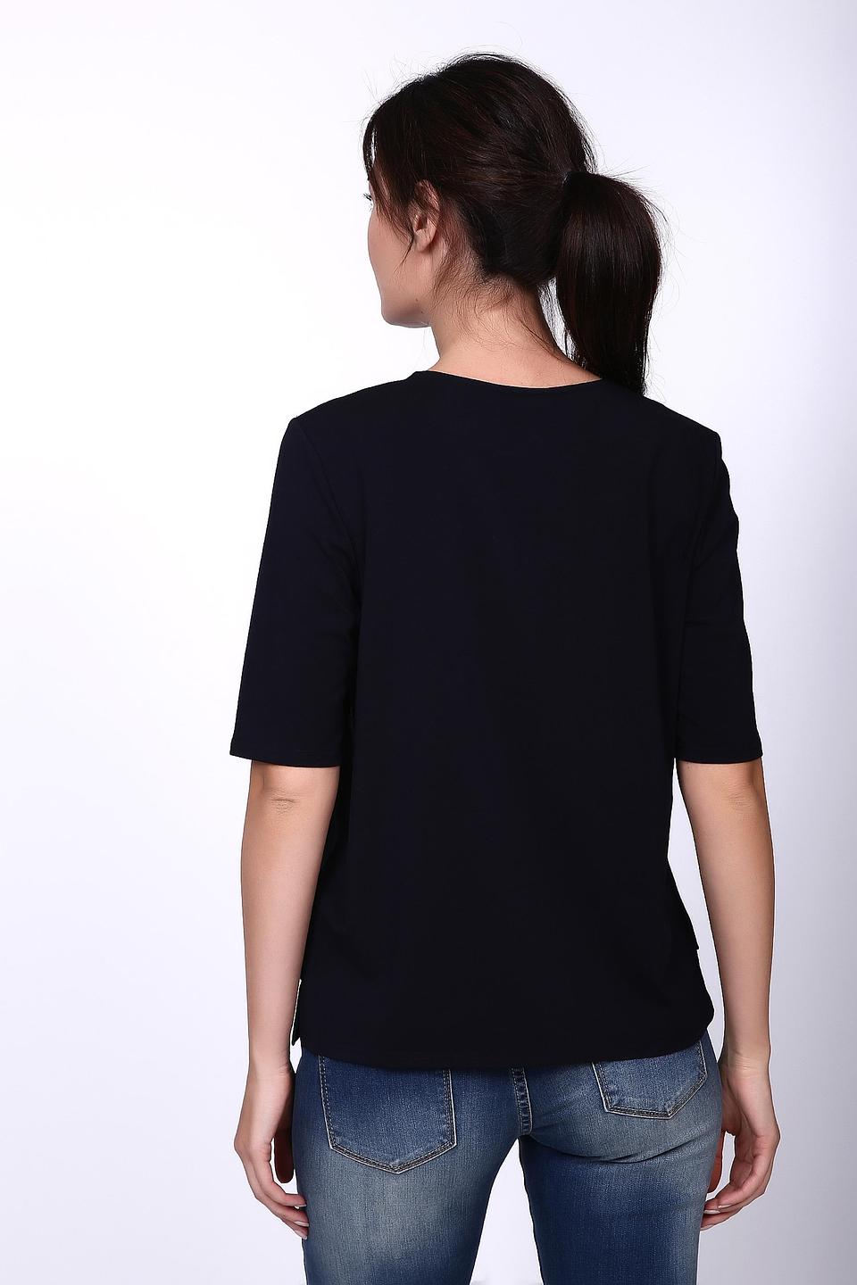 Блуза Gerry Weber темно-синяя с V-образным вырезом