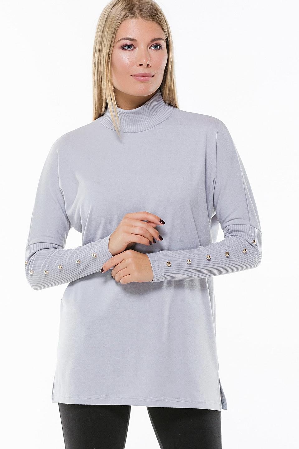 Блуза Remix серая с декором