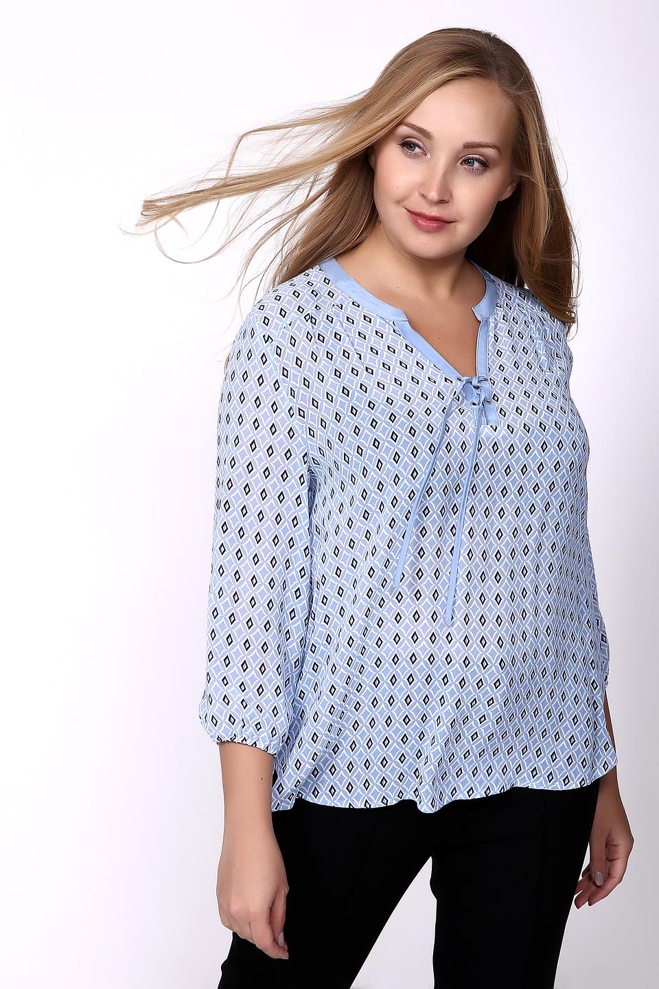 Блуза Frank Walder с принтом голубой