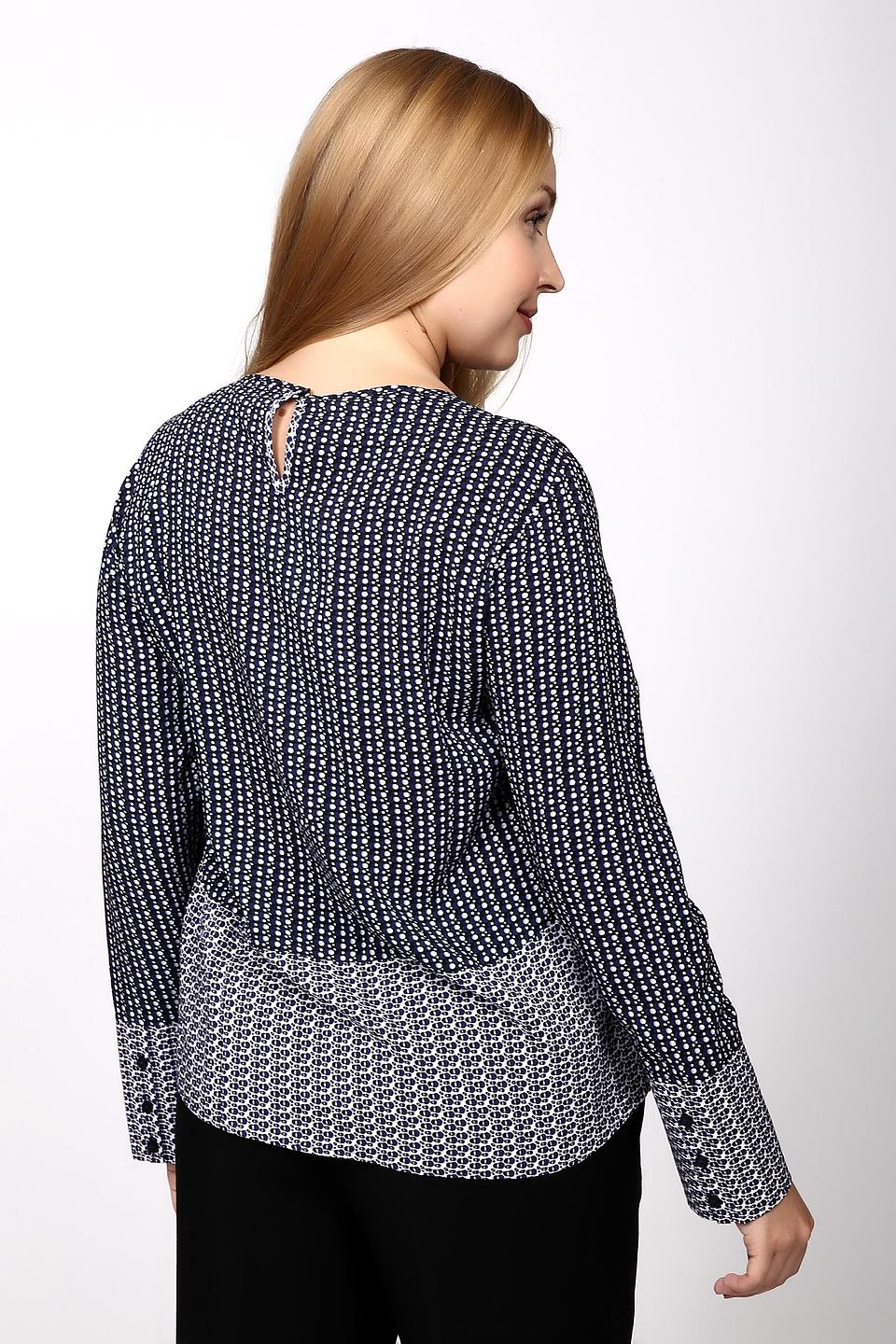 Блузка Gerry Weber синего цвета с принтом и пуговицами