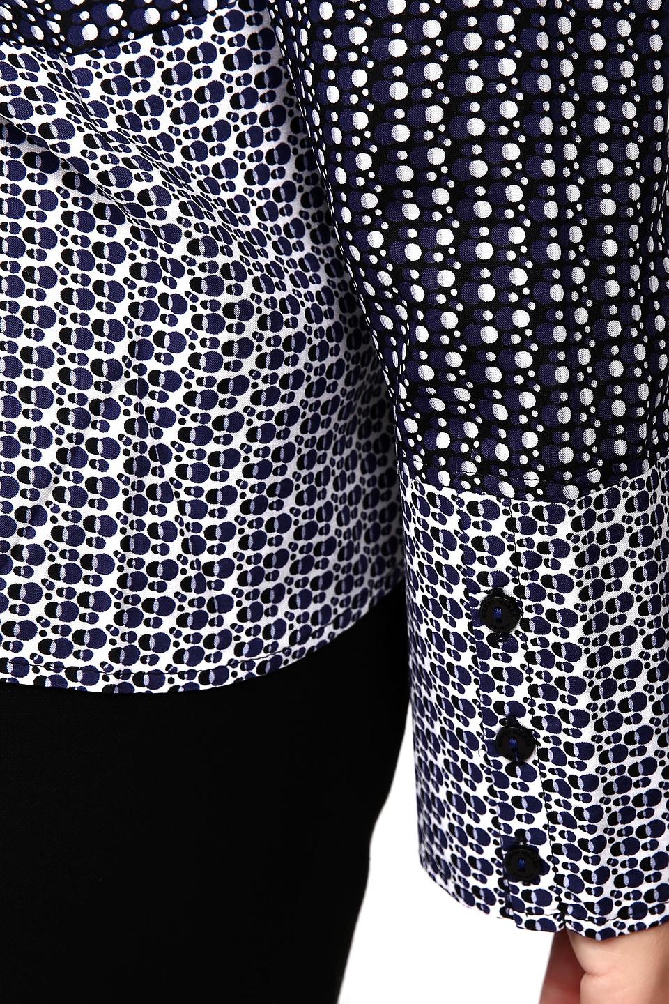 Блузка Gerry Weber синего цвета с принтом и пуговицами