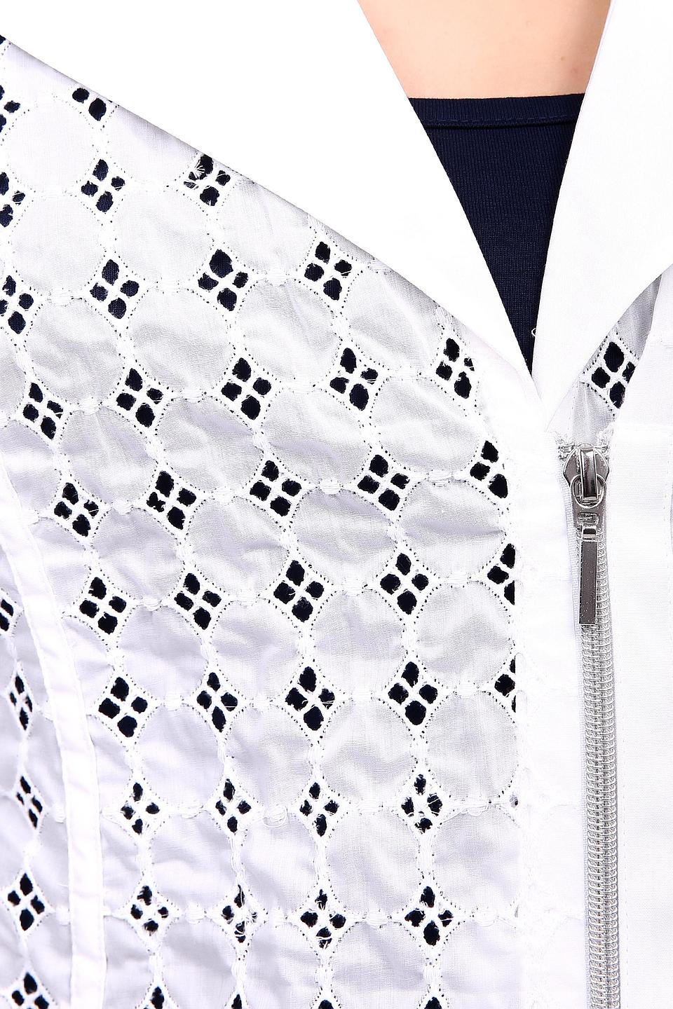 Жакет SE Stenau белый с перфорацией на молнии