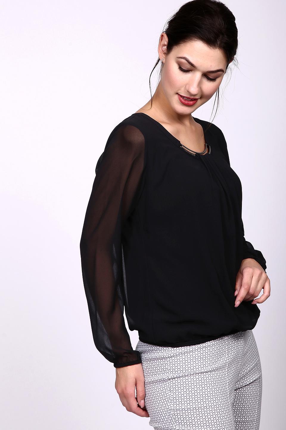 Блуза Taifun с рукавами-фонариками чёрная