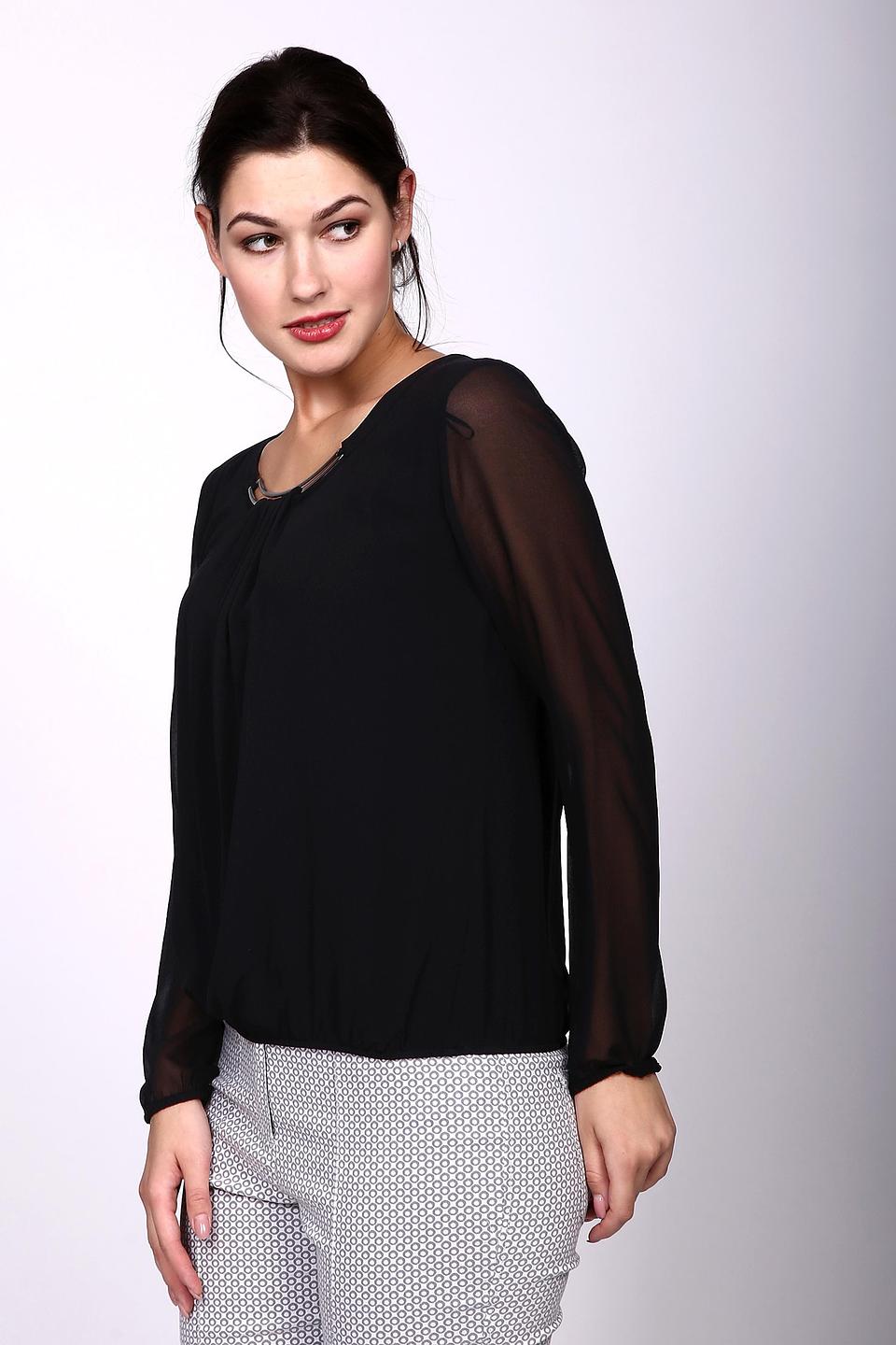 Блуза Taifun с рукавами-фонариками чёрная