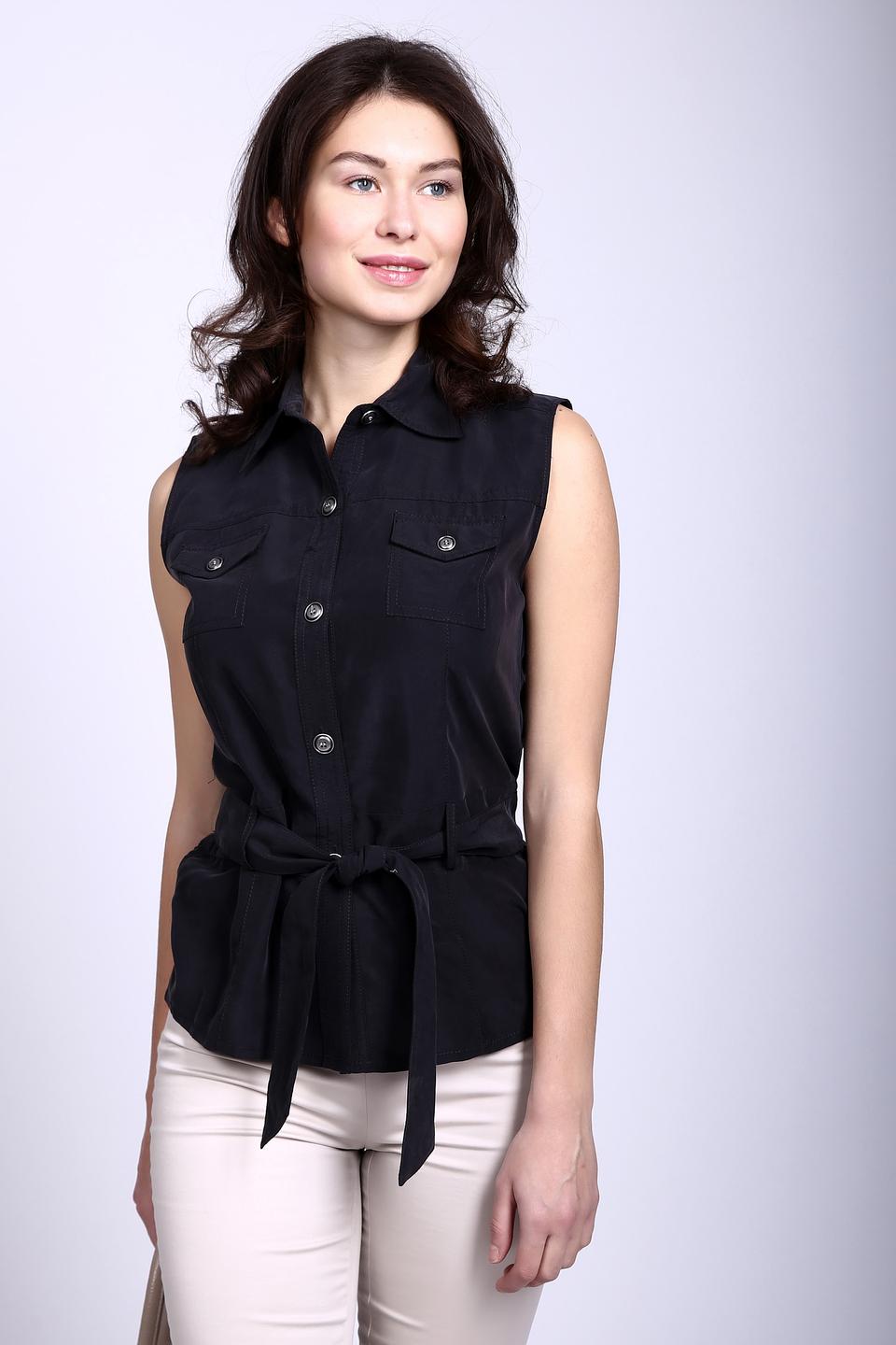 Блуза Just Valeri черная с поясом