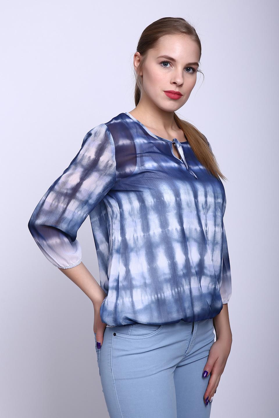 Блуза Lebek tie-dye синяя