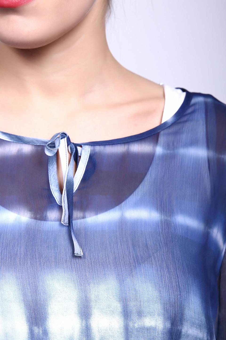 Блуза Lebek tie-dye синяя