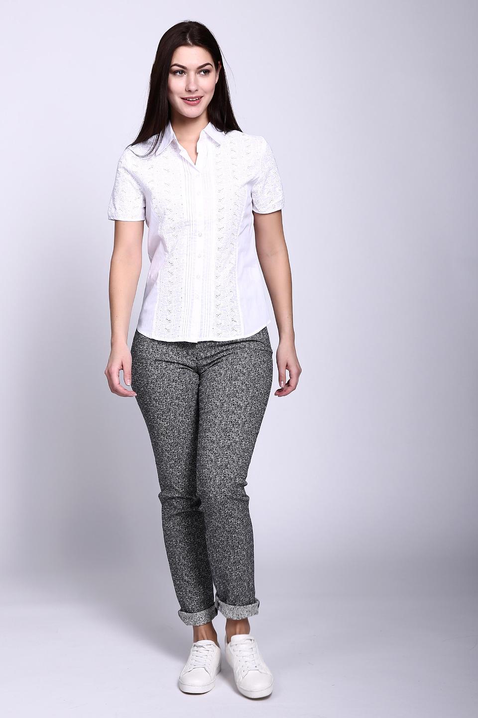 Белая блуза Pezzo с ажурной отделкой, хлопок