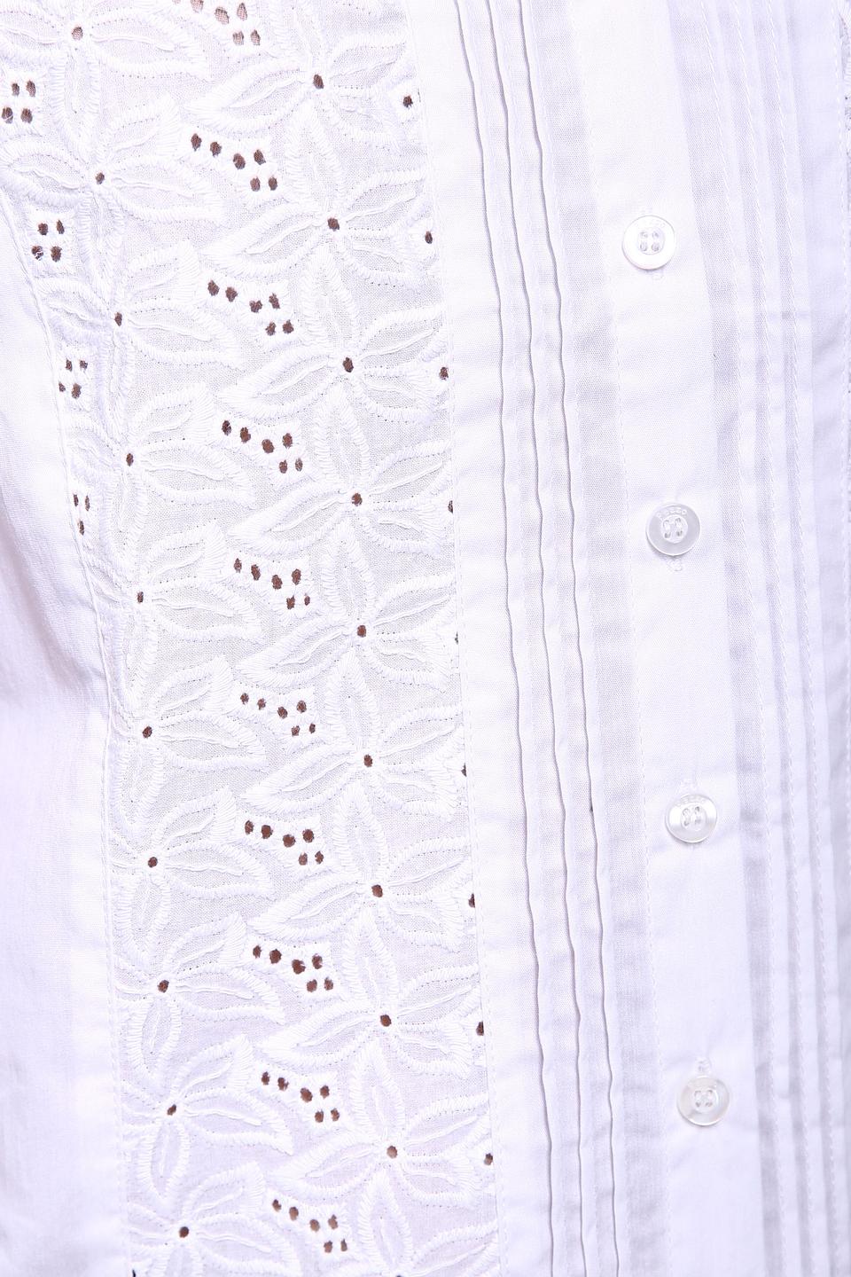 Белая блуза Pezzo с ажурной отделкой, хлопок