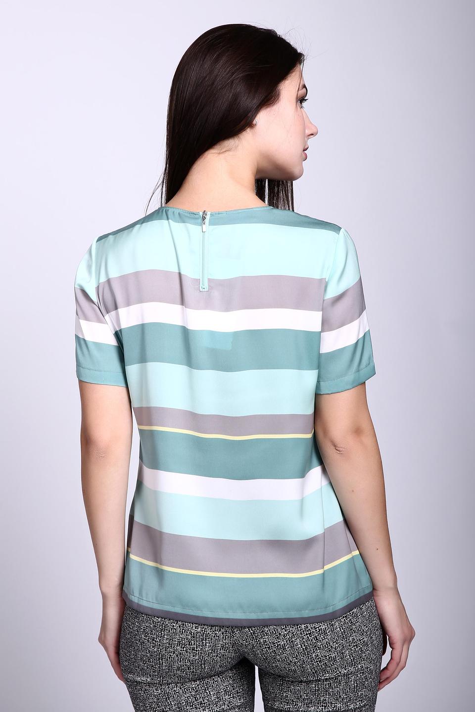 Блуза Gerry Weber полосатая бирюзовая с молнией