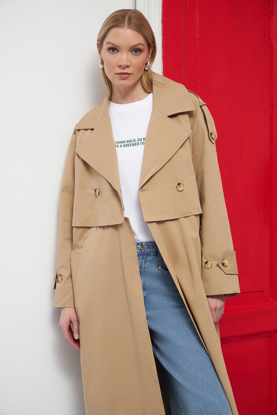 Плащ Oui бежевый