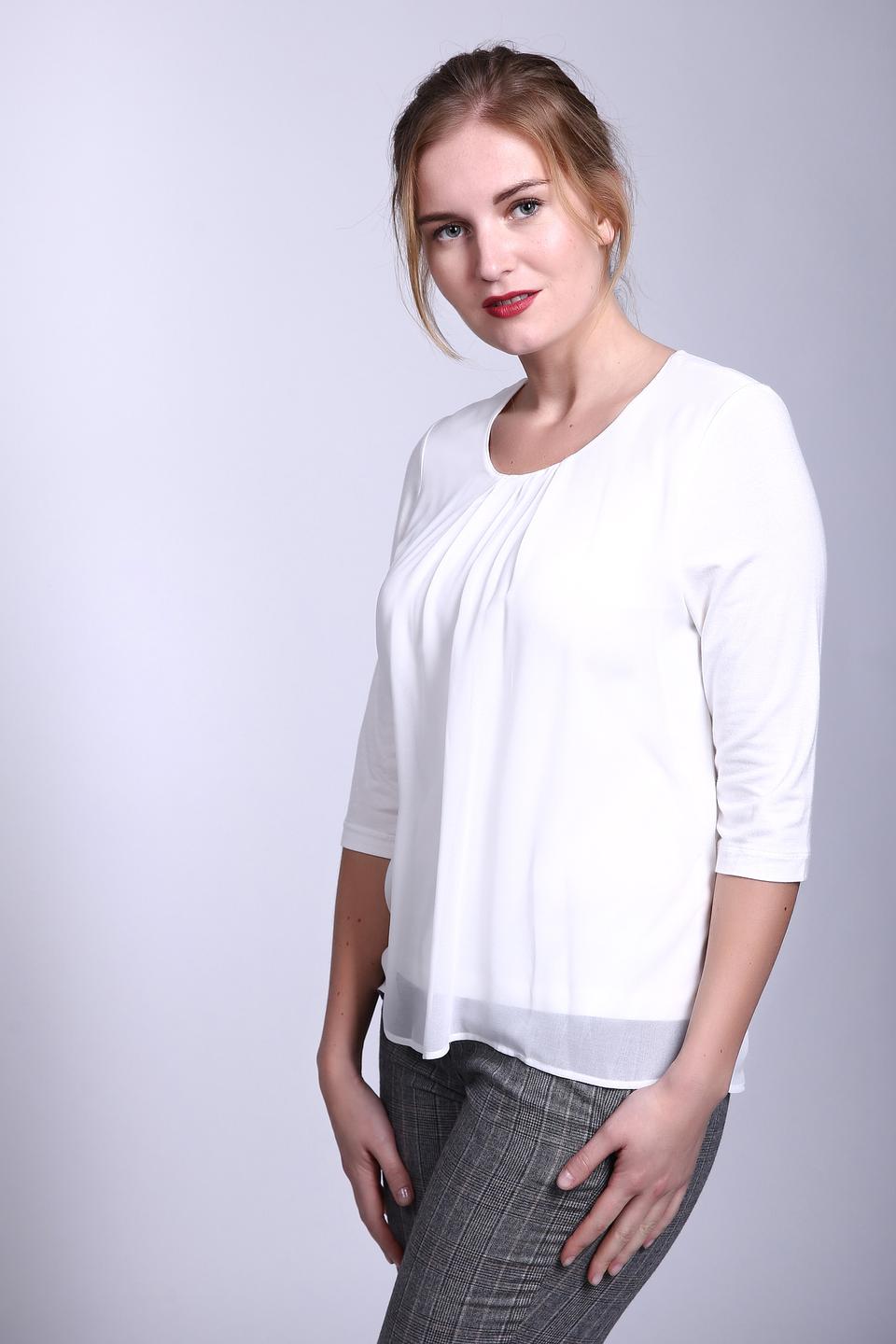 Блуза Lebek с драпировкой белая