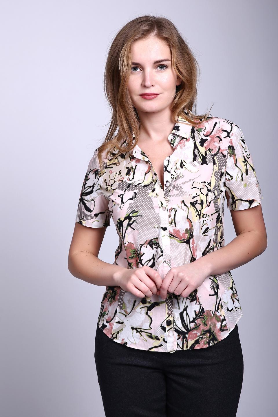 Блуза Gerry Weber розовая с цветочным принтом