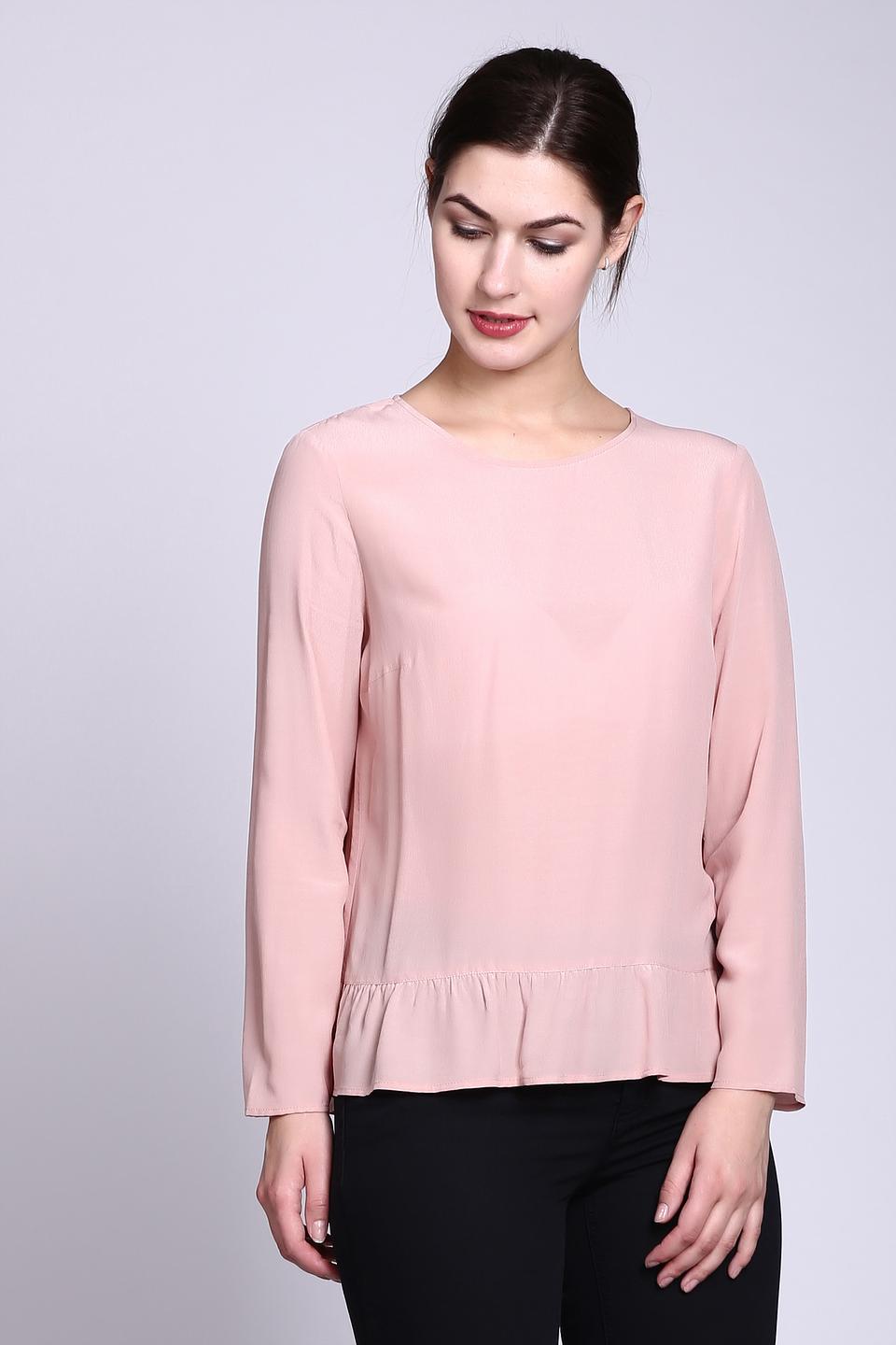 Блуза Oui с воланом пудрово-розовый