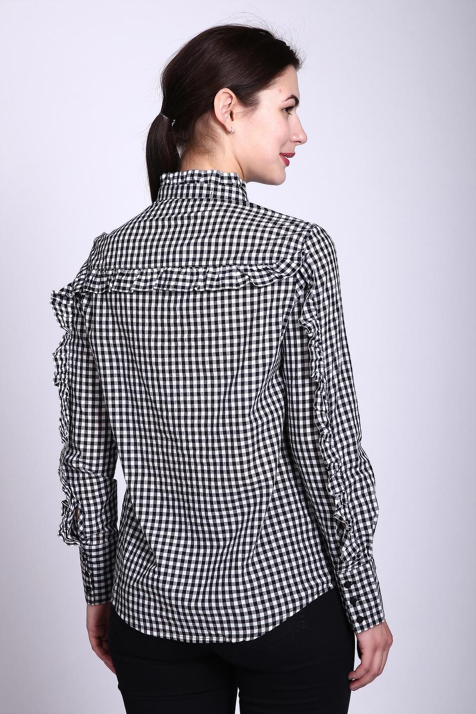 Блуза Oui в чёрно-белую клетку