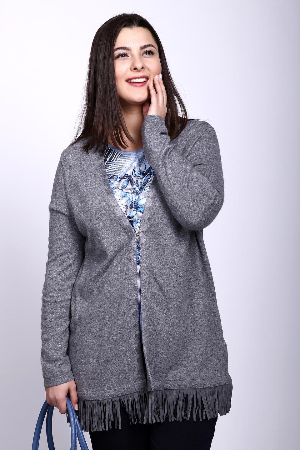 Жакет Gerry Weber с бахромой серый