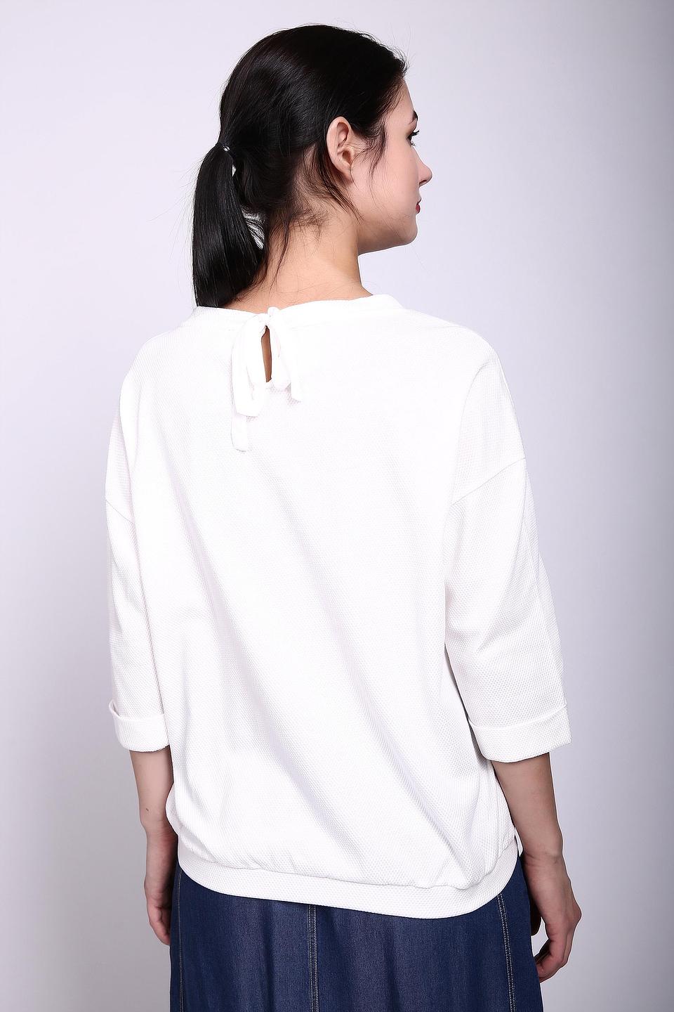 Блуза Tom Tailor белая с бантом